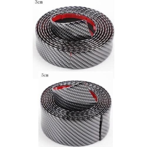 1M/Roll Black Car Door Collision Strip 3CM 5CM Width 5D Carbon Fiber Rubber Styling Car Stickers Car Bumper Strip Protector