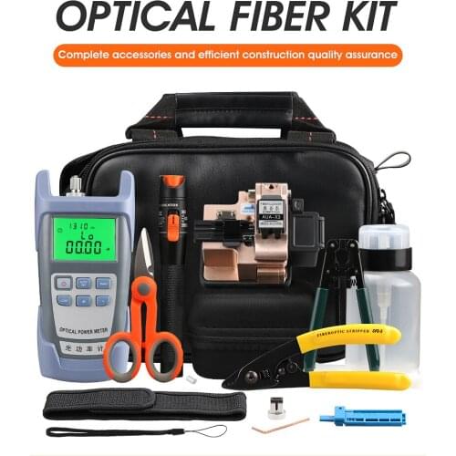 16PCS/set FTTH Fiber Optic Tool Kit with New Fiber Optical cutter and 10mW Visual Fault Locator Stripper Tool