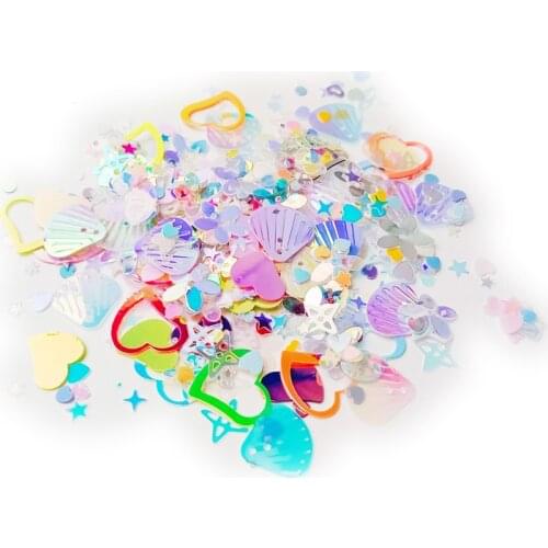 20g Gold Double Heart Sequins Mixed Shell Plum Flower Flakes Sequins Paillette Scrapbooking,wedding Decoration Glitter Confetti