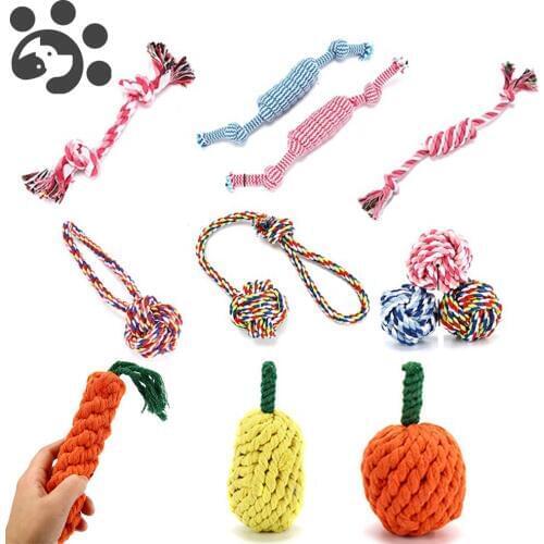 3 Pcs Cotton Rope Dog Chew Toy Durable Balls Toy for Large Dogs Teeth Cleaning Outdoor Playing Knot Toy Pet Supplies TY0001