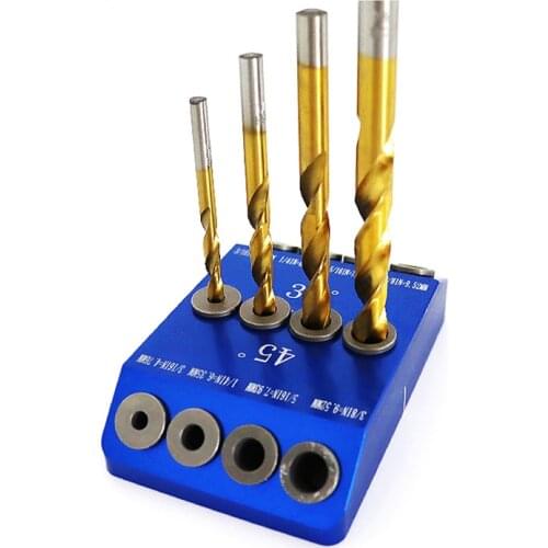 30/45/90 Degree Angle Oblique Pocket Hole Jig British Drill Guide Dowel Jig Kit Wood Drill Locator for Wood Jointing DIY Tools