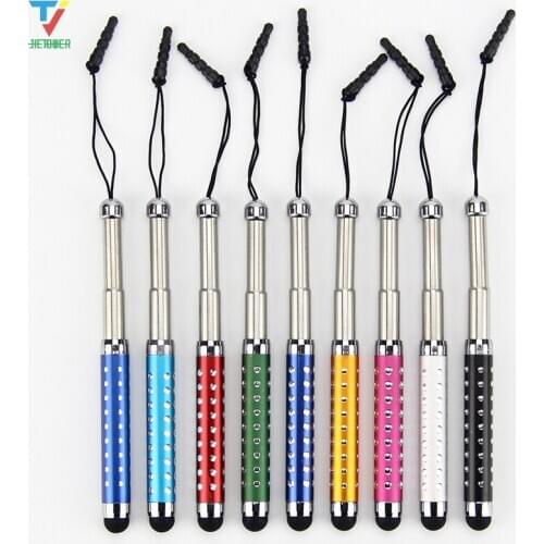 300pcs Flexible Crystal Stylus Capacitive Touch Screen Pen for Iphone Samsung Galaxy S4 Note 3 Retractable with Earphone Plug