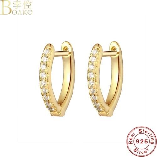 BOAKO 925 Sterling Silver Drop Earrings For Women 2021 Pendiente Piercing Ohrringe CZ Earrings Aretes Luxury Fine Jewelry Gifts