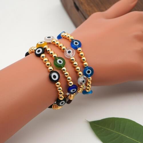 GO2BOHO Turkish Evil Eye Bracelet Women Boho Multicolor Bracelets Jewelry Mujer Handmade Japan Import Plastic Beads Armband