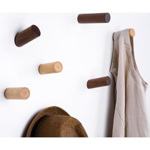 Wood Wall Hook Key Holder Housekeeper Hanger Hook for Clothes Hanger Clothes Nordic Creative Storage Rack Cute Room Decor