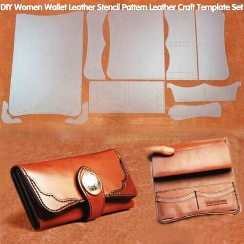 DIY leather PVC craft universal long wallet template purse stencil pattern women wallet handcraft Sewing Pattern Tool DIY Set