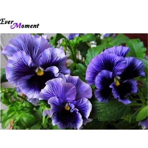 Purple Pansies flower 40x30cm Diy diamond painting kits cross stitch kit Diamond embroidery for decoration of needlework ASF105