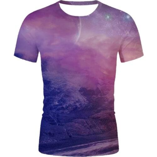 New Fashion Printed Sci-Fi Planet Mens T-Shirt 3D Printed Fun Graphics Street Sports Mens And Womens Plus T-Shirts