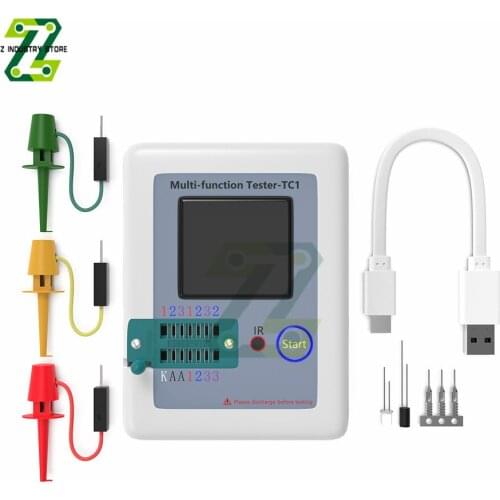 LCR-TC1 Transistor Tester Multifunctional 1.8in TFT Screen Capacitance Resistance Meter Auto Calibration Resistor Test