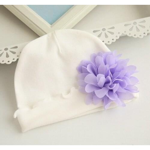 Fashion Big Flower Baby Hat Cute Soft Cotton Knitted Hats Autumn Winter Warm Hedging Cap Solid Color Baby Girl Bonnet Caps