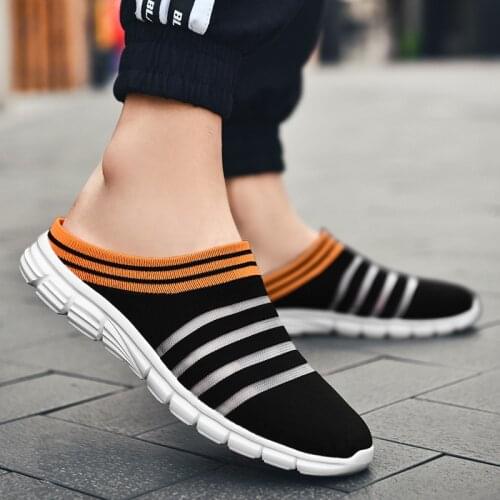 Plus Size 35-46 Summer Light Mesh Slippers For Women House Men Lazy Walking Shoes Slip On Indoor Round Toe Female Flat Mules