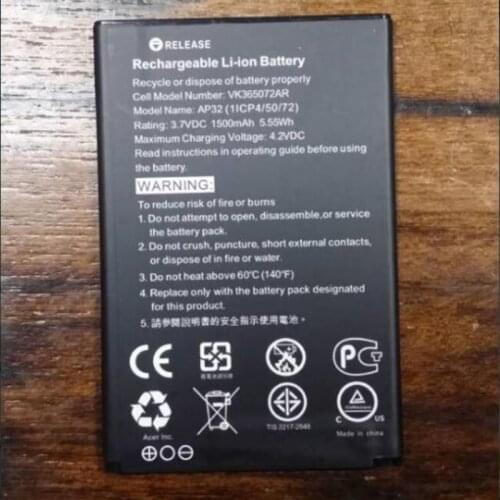 New High Quality 1500mAh AP32 VK365072AR Battery For Acer Liquid Z130 Duo Z3 Dual SIM (1ICP4/50/72) with phone stander