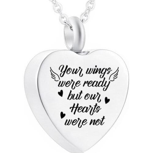 Cremation Jewelry Stainless Steel Urn Necklace For Cremation Funeral Heart-Shaped Ashes Memorial Pendant With Filling Kit