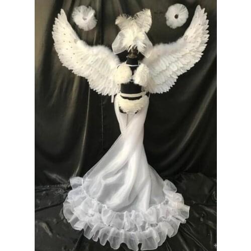 Feather creative swimsuit cloak T station serves stage costumes Chaofu children stage girl model