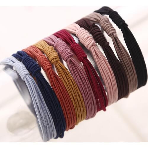 AIKELINA 10PCS/lot Colorful 4 in 1 Knot Elastic Rubber Bands Hair Accessories For Women And Girls Tie Ponytail Holders Headwear