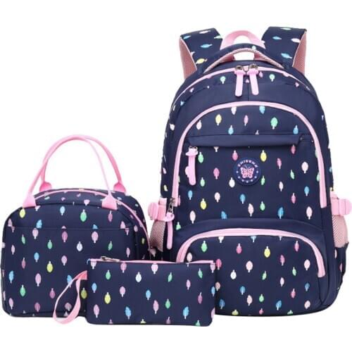 3Pcs Set Colorful Leaves Prints Girls Backpacks with Lunch bag School Bags for Teen Girls Junior High School Backpack Mochila