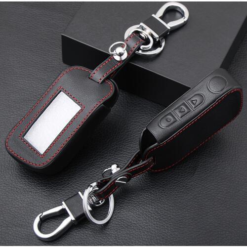 3 BTNS Remote Leather Key Cover Case A93 Keychain Silicone Case For Starline A93 A63 Two Way Car Alarm