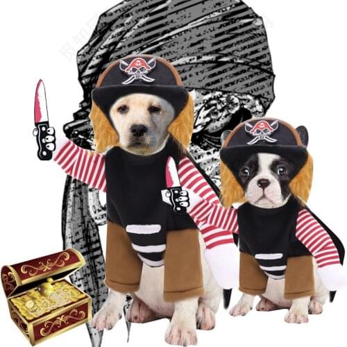 Halloween Party Pet Clothes Funny Cosplay Pirate Dress Up French Bulldog Big Dog Clothes Dropshipping 2021 Best Selling Products