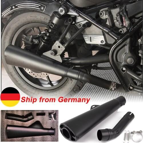 Motorcycle Stainless Steel Exhaust Muffler Pipe Long Type For 2017 2018 2019 2020 Honda Rebel CMX 500 CMX500 Acccessories Black