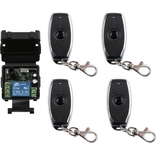 Xuanlongyuan DC12V 24V 1CH 10A Wireless Remote Control Switch Receiver+one-button metal Remote/lamp/window/Garage Door shutters