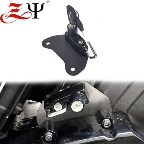 Motorcycle Anti-theft Security Helmet Lock Alloy Black Mount Hook with 2 Keys Universal For Indian Scout/Sixty 2015 2016-2018