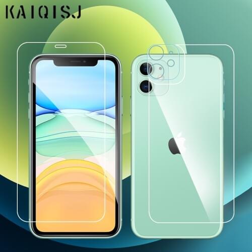 KAIQISJ 3-in-1 Full Cover Glass For iPhone 12 11 Pro Max Mini Lens Screen Protector For iPhone 12 11 Pro Max Mini