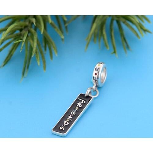 Fit Original Charm Bracelet Authentic 925 Sterling Silver Friends Letter Enamel Dot Pendant Bead For Making Women Berloque 2021