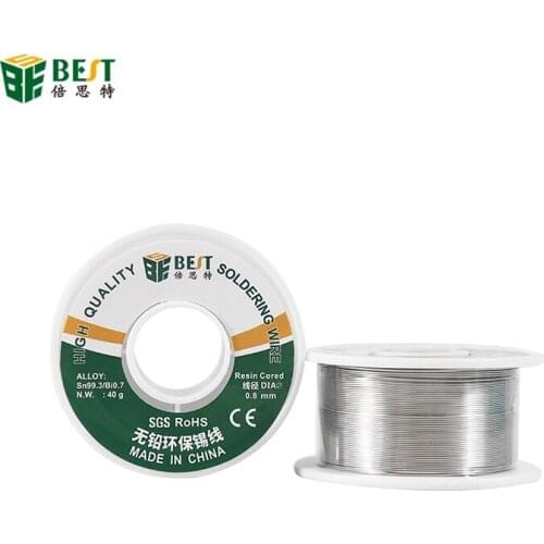 1Pcs 40g Lead-Free Solder Soldering Wire 2.0% Rosin Core Sn99.3/Bi0.7 0.4/0.8mm Welding Wire Reel for Electronic Soldering Tools