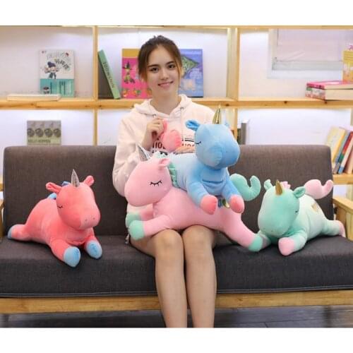 1pc 55cm Kawaii Unicorn Plush Toy Stuffed Animal Horse Unicorn Pillow Hand Warmer Cute Dolls for Kids Children Christmas Gifts