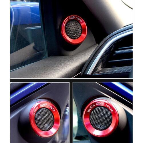 For Honda Civic 10th 2016-2018 Aluminum Alloy Front Door A-pillar Speaker Ring Cover Trim Car Styling Accessories 2pcs