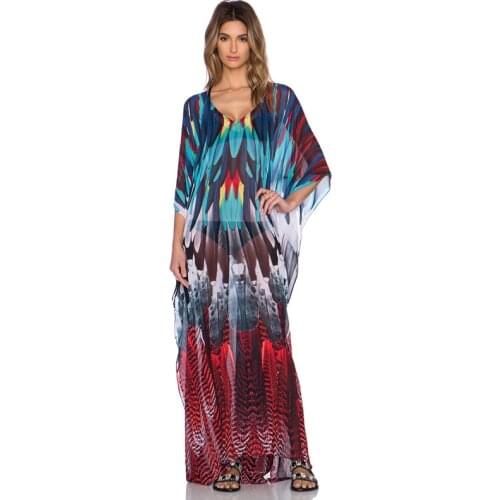 2021 Tunic for Beach Bathing suit cover ups Chiffon Beach Dress Women Beachwear Bikini cover up Saida de Praia #Q982