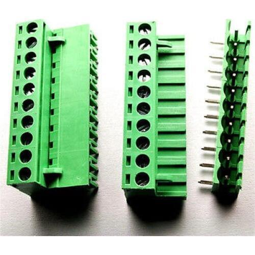 5PCS 5.08mm Pitch 10 pin 10 way Looper Angle Screw Terminal Block Plug connector