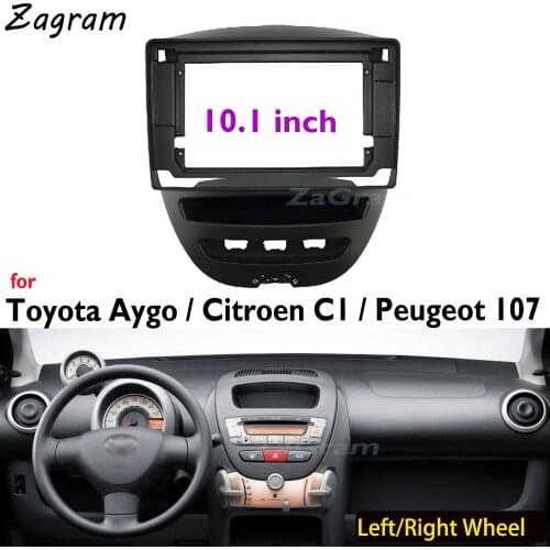 10.1 Inch 2 Din Car Video Fascia for Toyota Aygo for Citroen C1 for Peugeot 107 2005-2014 Panel CD DVD Player Audio Frame Dashbo