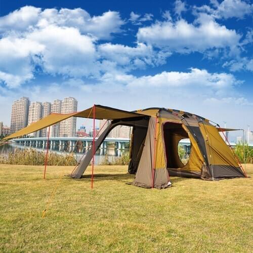 1 room 1 hall big tent outside double layer tents 3-4 people Rainproof and windproof Pavilion Breathable family picnic tent