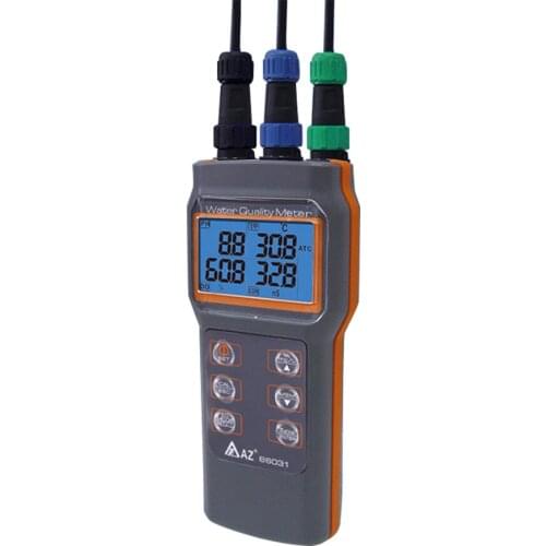 AZ86031 Digital Water Quality Meter Dissolved Oxygen Tester PH Meter PH Conductivity Salinity Temperature Meter with PH Meter