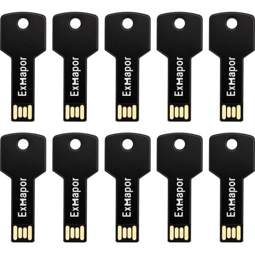 Flash Drive, Exmapor USB Flash Drive 1，2，4，8 GB X 10 Bulk Memory Stick Jump Drive External Drive Metal Key USB Storage 16GB 32GB