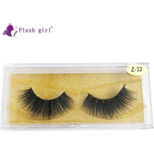 Flash Girl Eyelashes Wholesale Z-32 Natural Thick Long Eye Lashes Makeup Tools Wispy 3D Mink Eyelashes Extension