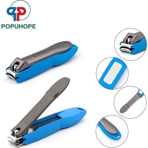 Innovative Drawer-Type Rubberized Cover Finger Toe Nail Clipper Cutter S.S Manicure Pedicure Tools