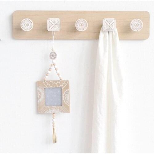 Creative Wooden Hooks Clothes Hanger Nordic Wall Hanging Storage Rack Hat Coat Hanger Home Decorative Wall Hooks