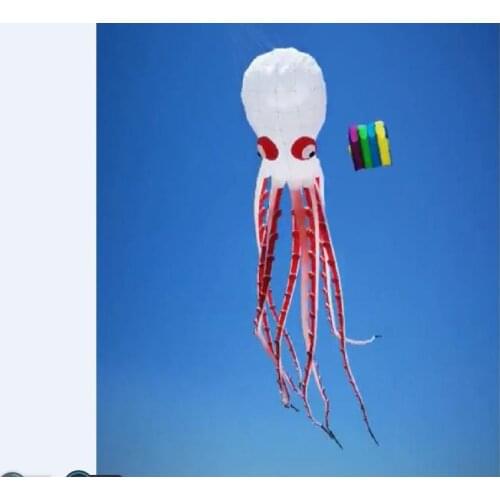 Flying big octopus papalotes pulpo fish flag rainbow kite livre soft kite adult giant kite large ripstop nylon cometas grandes