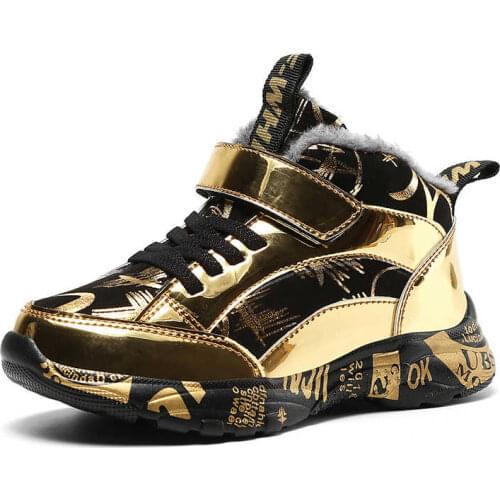 Fashion Kids Sneakers Winter Keep Warm Plush Shoes For Kids Outdoor Walking Footwear Girls Boys School Trainers Toddlers Shoes