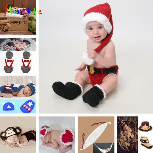 Moeble Retail Latest West Cowboy Costume HatBoots Set Crochet Newborn Photo Props Photography Outfits Props Clothes Set Hot Sale