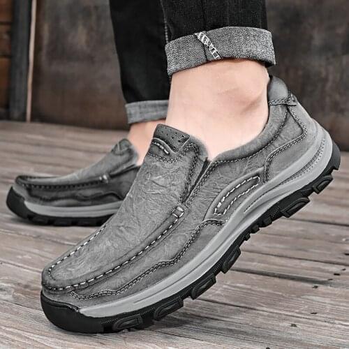 2021 Men Fashion Genuine Leather Comfortable Loafers Casual Loafers Flat Moccasins Breathable High Quality Loafers for Men