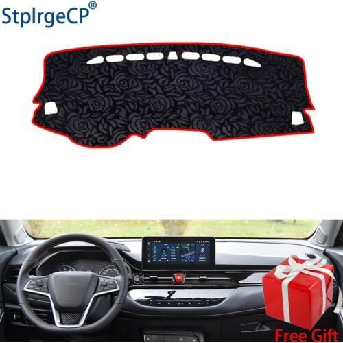 Latest Rose Pattern Non-slip Car Dashboard Cover Dash Mat Pad DashMat ANti-UV Car Sticker for JAC REFINE S4 2019 Car Styling
