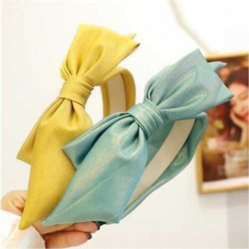 2021 NEW Side Bow Knotted Hairband for Women Fashion Shiny Fabric Headbands Ladies Party Headdress Bowknot Headbands Hair Hoop