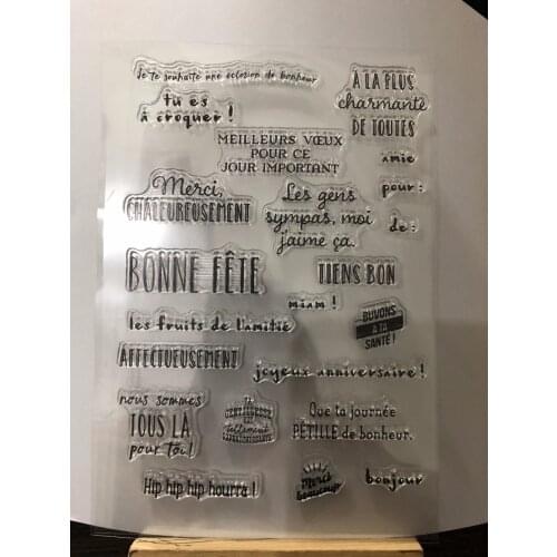 FrenchTransparent Clear Silicone Stamp Seal DIY Scrapbooking photo Album Decorative Clear Stamp A0719