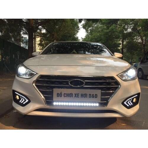 New style Turn Yellow Signal Relay 12V Car DRL Lamp Waterproof LED Daytime Running Light For Hyundai Solaris Accent 2017 2018