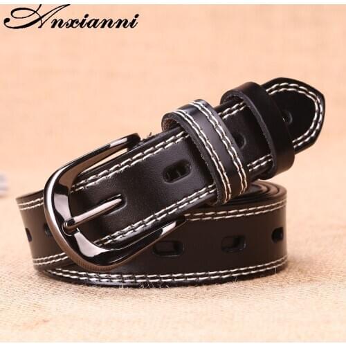 Real Cowskin Leather Fashion Designer Women Belt Strap Belts cow Leather pin Buckle Alloy Waist Strap Belts For Jeans