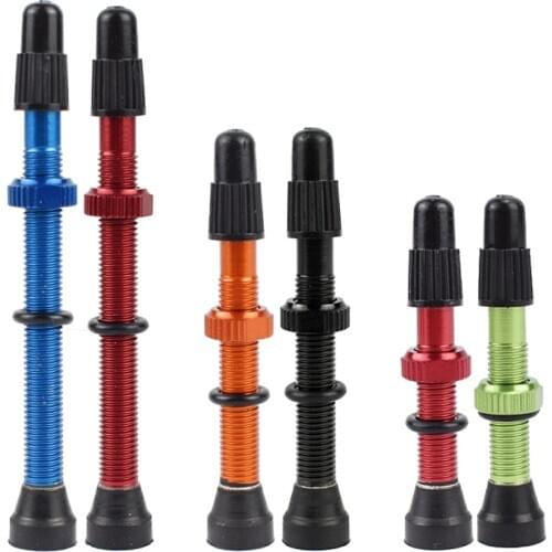 Bicycle 1Pair 48mm 60mm 78mm Presta Valve for Road MTB Bicycle Tubeless Tires Brass Core Alloy Stem Tubeless Sealant