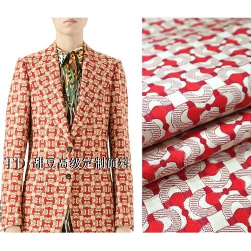 European and American fashion brand embossed three-dimensional jacquard fabric suit dress fabric clothing spring and autumn